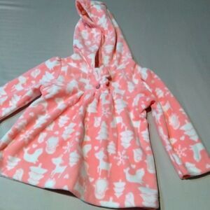 CHILD of mine brand pink and white print infant hoodie jacket. Size 6-9 months.